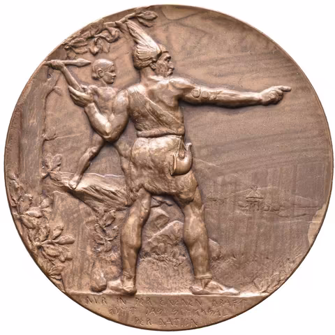 AE Medaile 1905 - K 25. výročí Německého školského spolku. Pat. bronz 60 mm