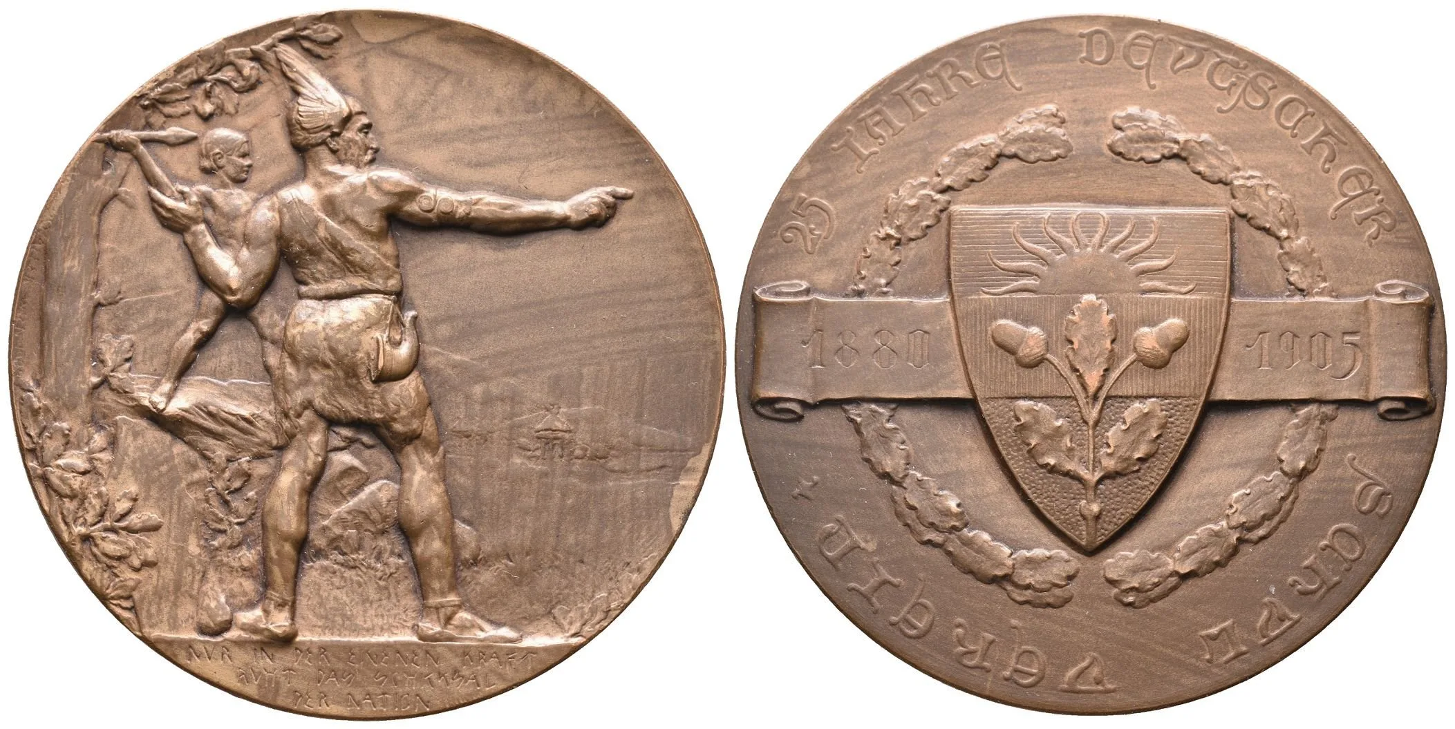 AE Medaile 1905 - K 25. výročí Německého školského spolku. Pat. bronz 60 mm — 1