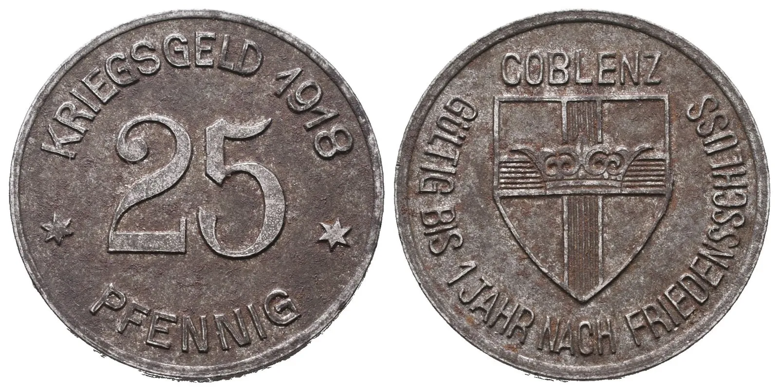 Nouzové ražby, 25 Pfennig 1918 - Coblenz