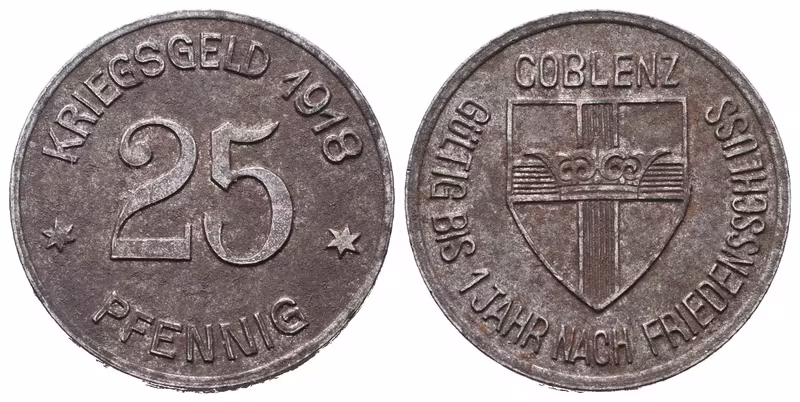 Nouzové ražby, 25 Pfennig 1918 - Coblenz