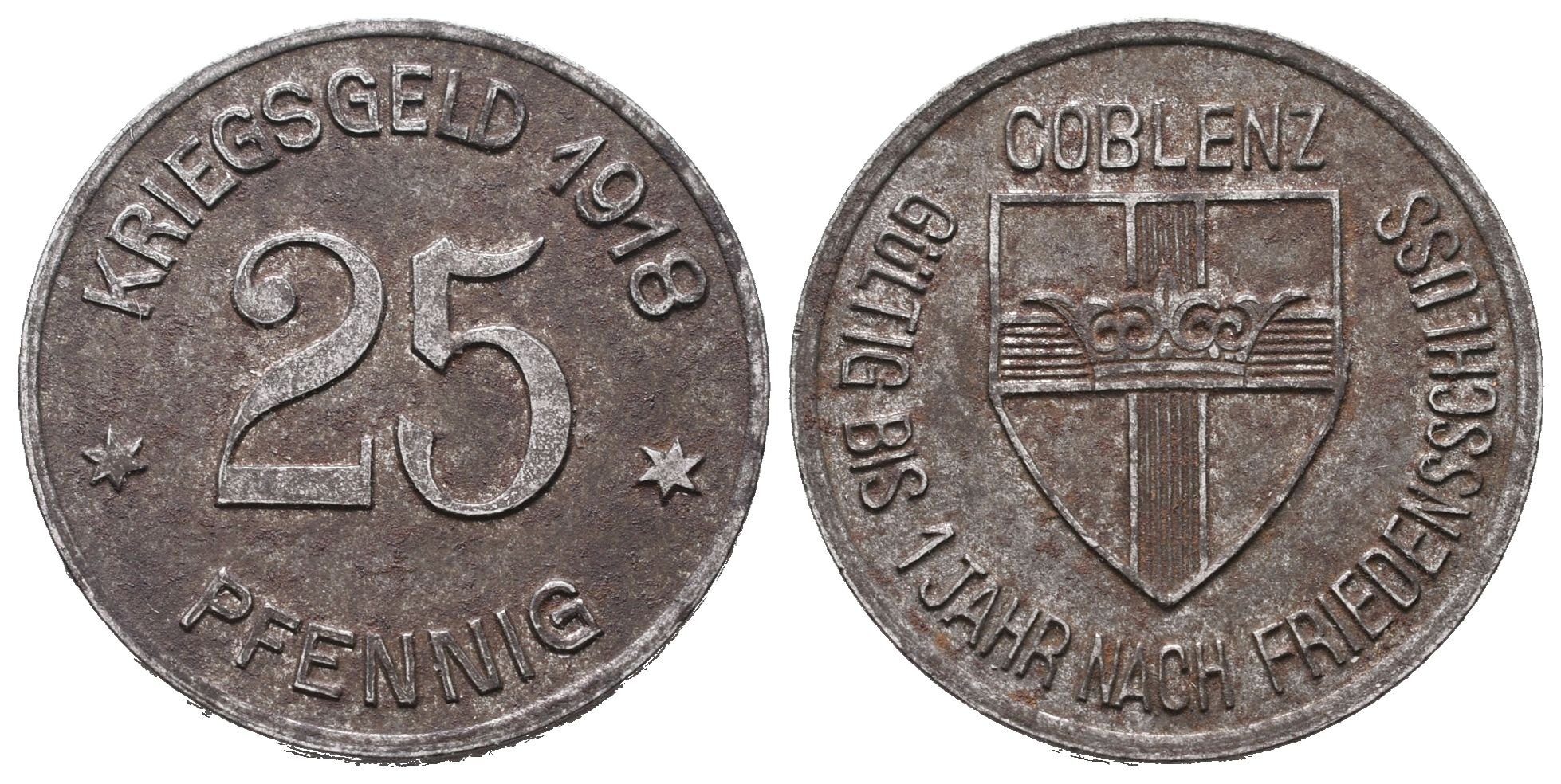 Nouzové ražby, 25 Pfennig 1918 - Coblenz