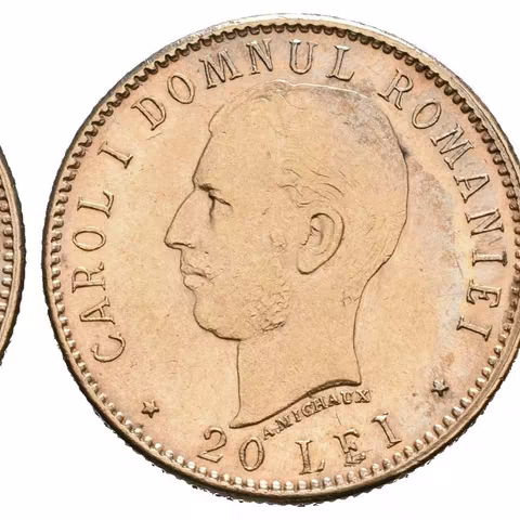 20 Lei 1906 - jubilejní (raženo 24000 ks), Fr.5, KM.37, krásná zachovalost,