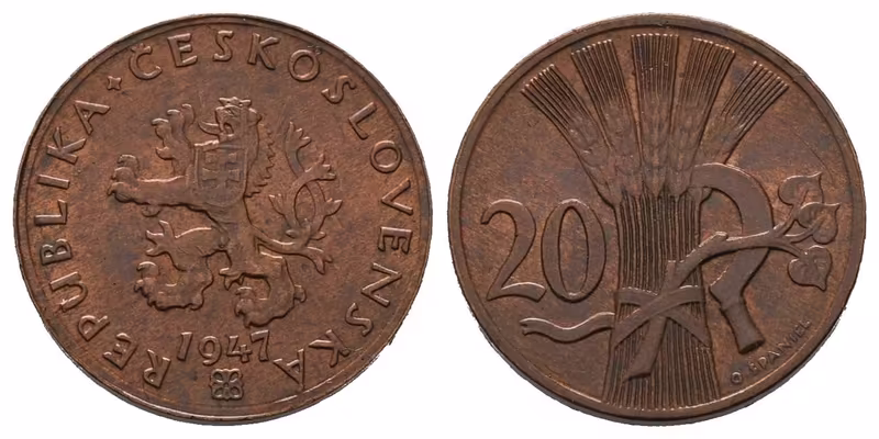 20 Haléř 1947, vzácný
