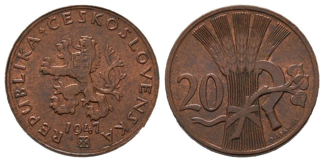 20 Haléř 1947, vzácný