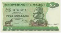 Zimbabwe, 5 Dollars 1983, P.2c