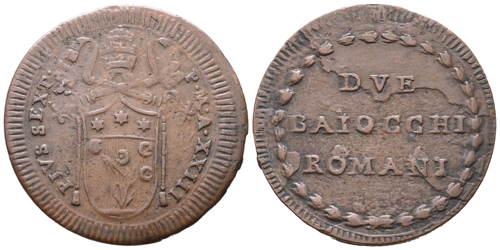 Itálie - Vatikán, 2 Baiocchi rok XXIII