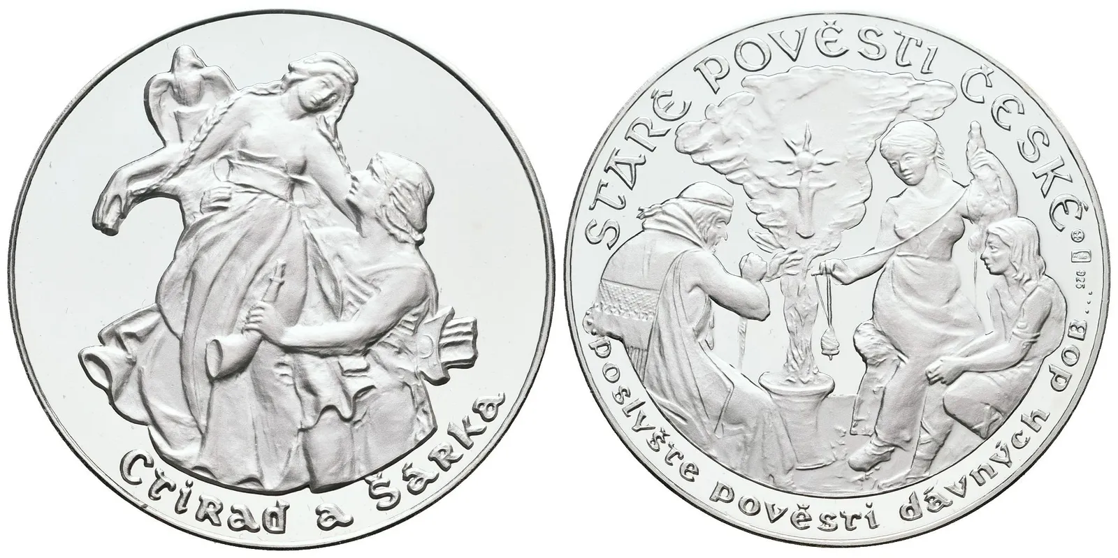 Stříbrná investiční medaile - Staré pověsti české - Ctirad a Šárka- Ag 20 g - 925/1000
