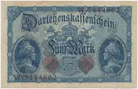 Německo, 5 Mark 1914, 7-místný číslovač, Ros.48b