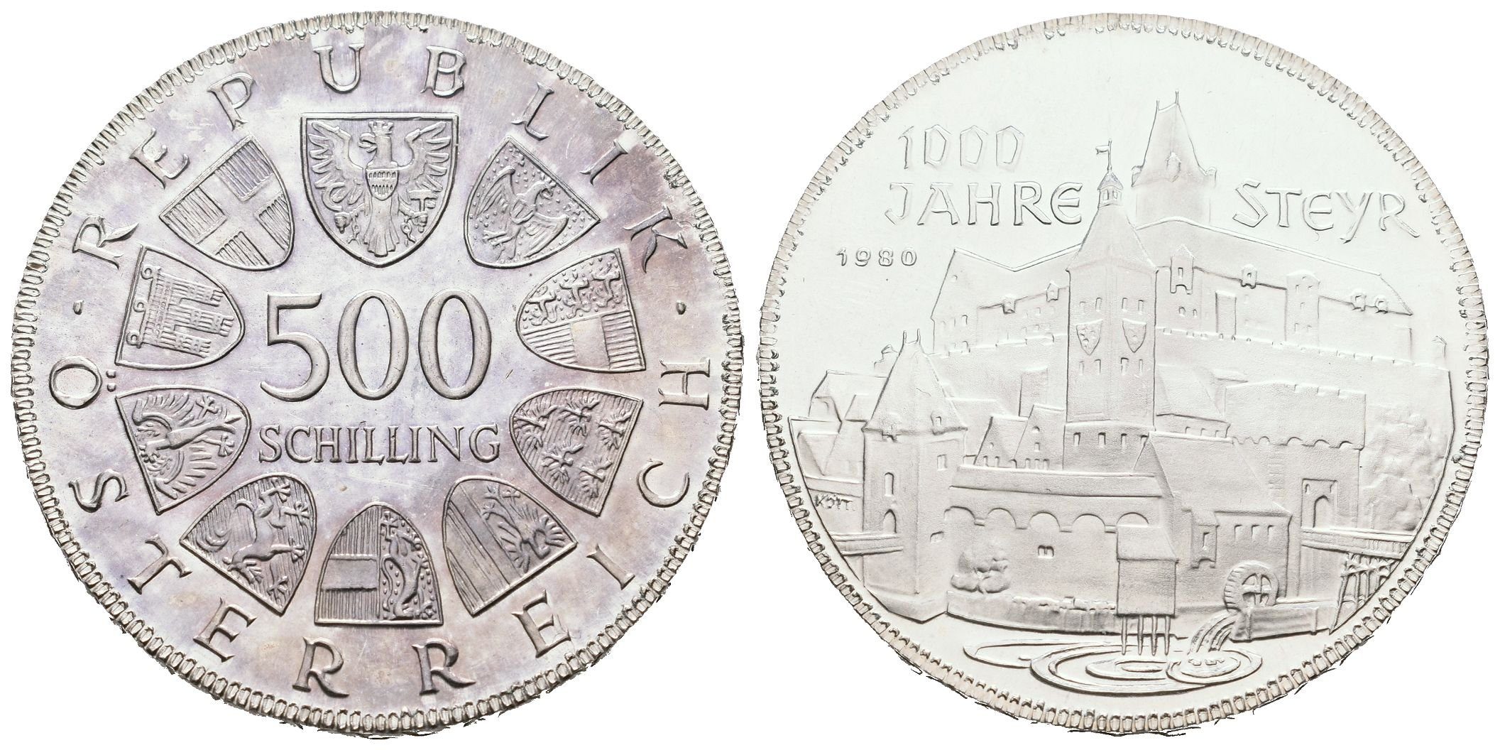 Rakousko, 500 Schilling 1980 - Štýrsko