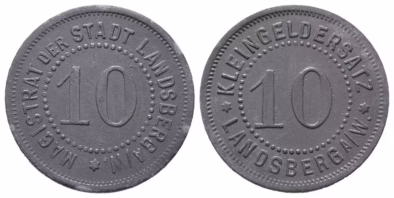 Nouzové ražby, 10 Pfennig 1918 - Landsberg