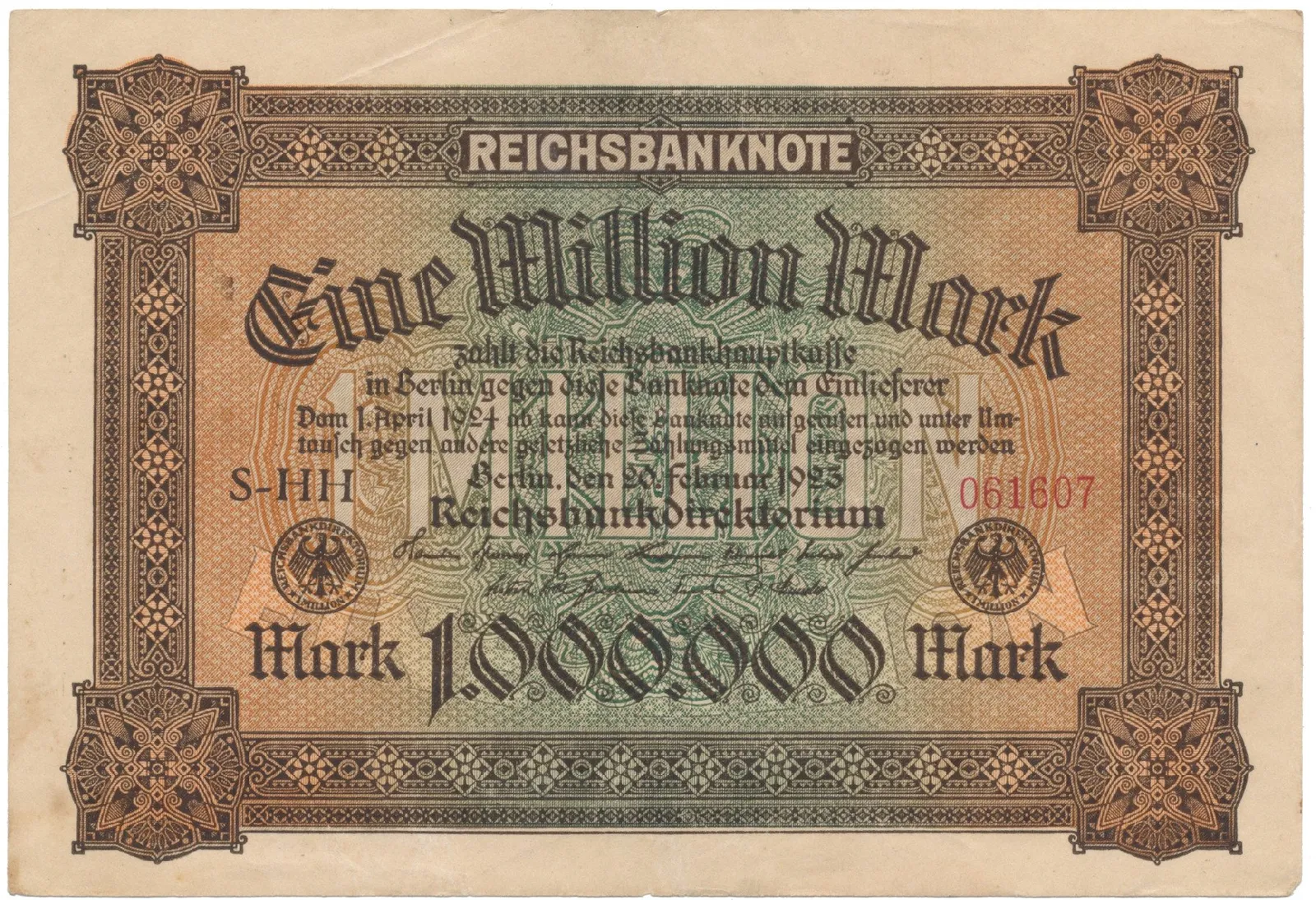 Německo, 100 Millionen Mark 1923, Ro.85a