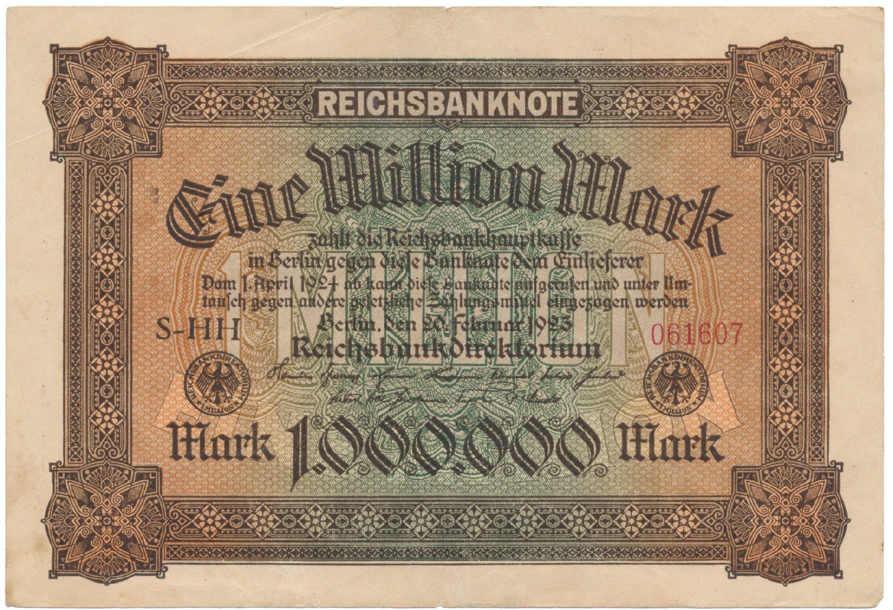 Německo, 100 Millionen Mark 1923, Ro.85a