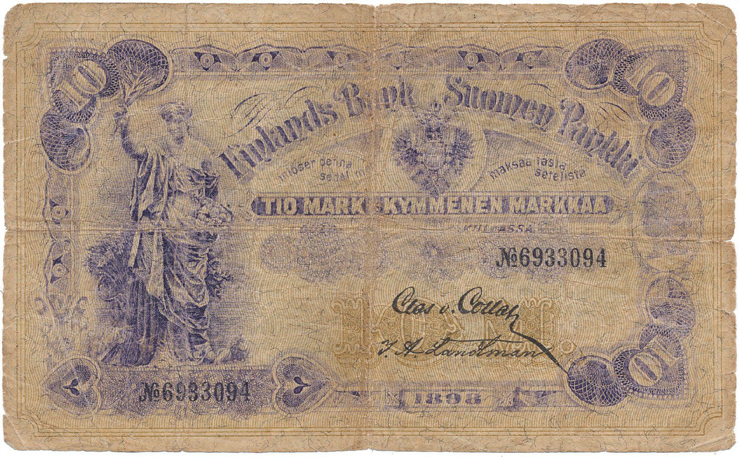 Finsko, 10 Markka 1898, P.3c