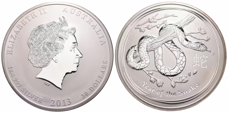 Austrálie, 30 Dollar 2013 - Rok tygra