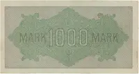 Německo, 1000 Mark 1922, vod. Wellen, vzácné 5-místné číslo, Ro.75p - fotografie 2