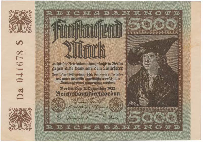 Německo, 5000 Mark 1922, Ro.80f