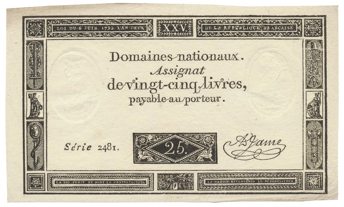 Francie, 25 Livres  6. 6. 1793, P.A71