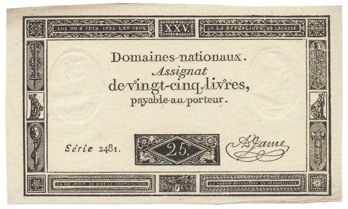 Francie, 25 Livres  6. 6. 1793, P.A71