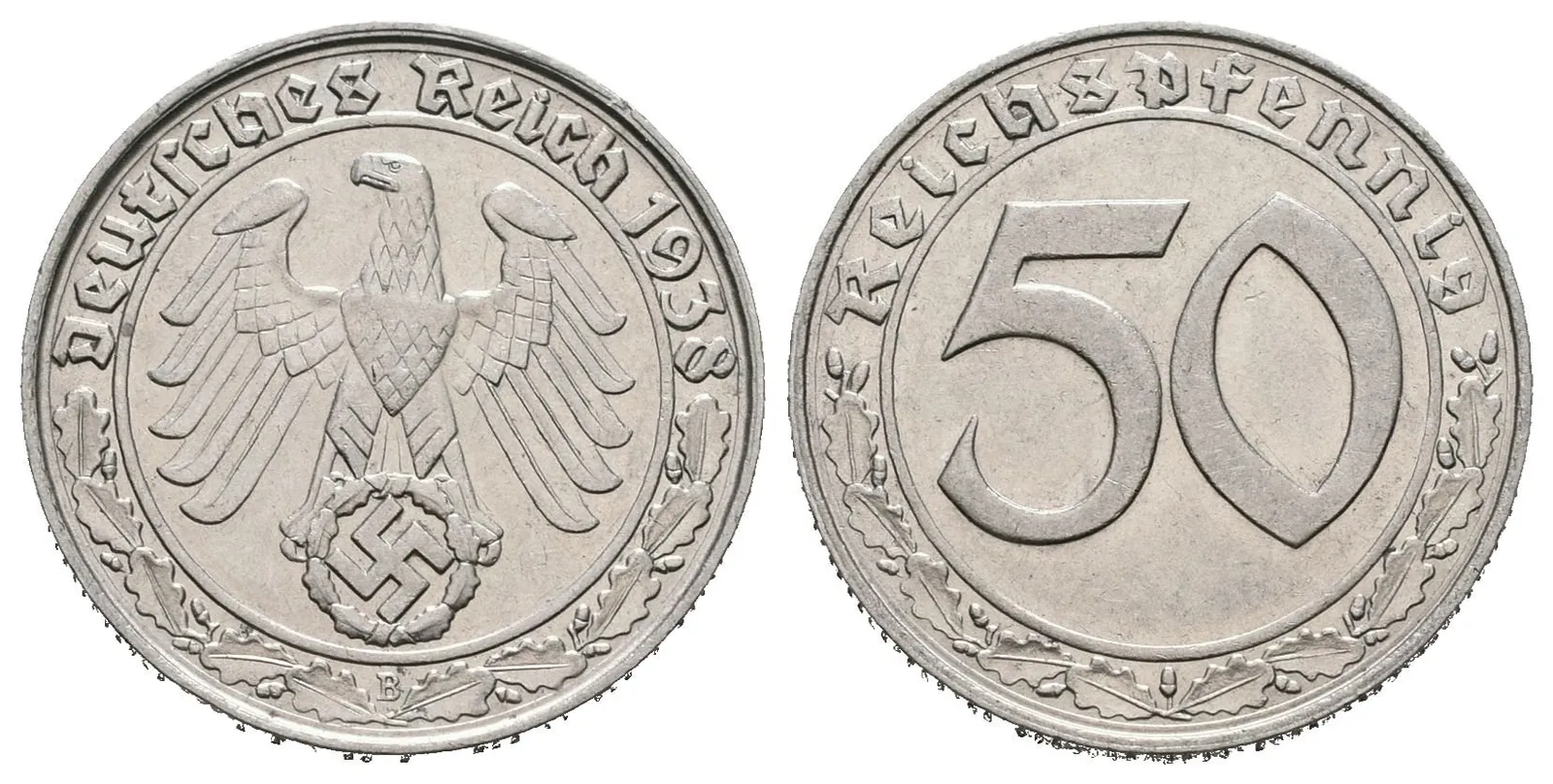 III. říše, 50 Pfennig 1938 B