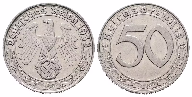 III. říše, 50 Pfennig 1938 B