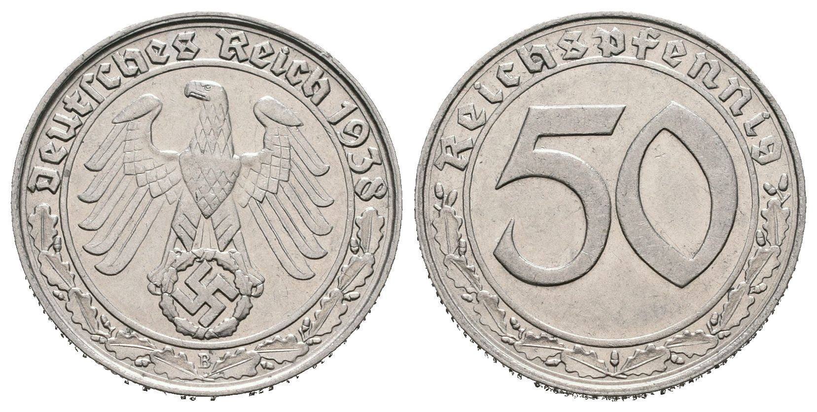 III. říše, 50 Pfennig 1938 B