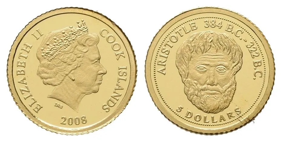 Cook Island, 5 Dollars 2008 - Aristoteles
