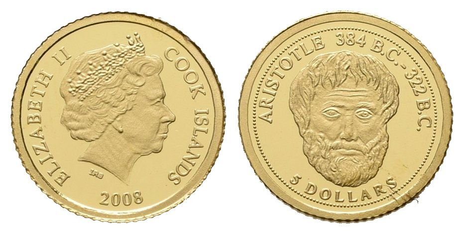 Cook Island, 5 Dollars 2008 - Aristoteles
