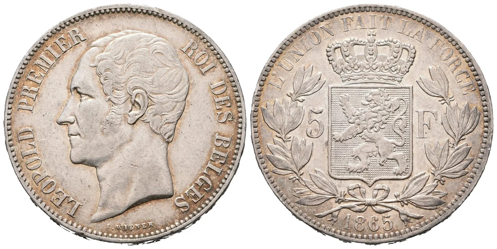 Belgie, 5 Frank 1865