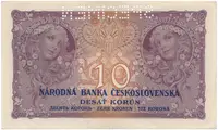 10 Koruna 1927, série N, SPECIMEN, Hej.22b.S1 - fotografie 2