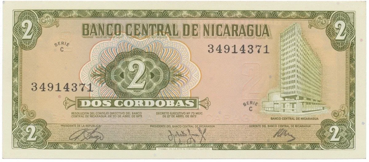 Nikaragua, 2 Cordobas 1972, P.121a