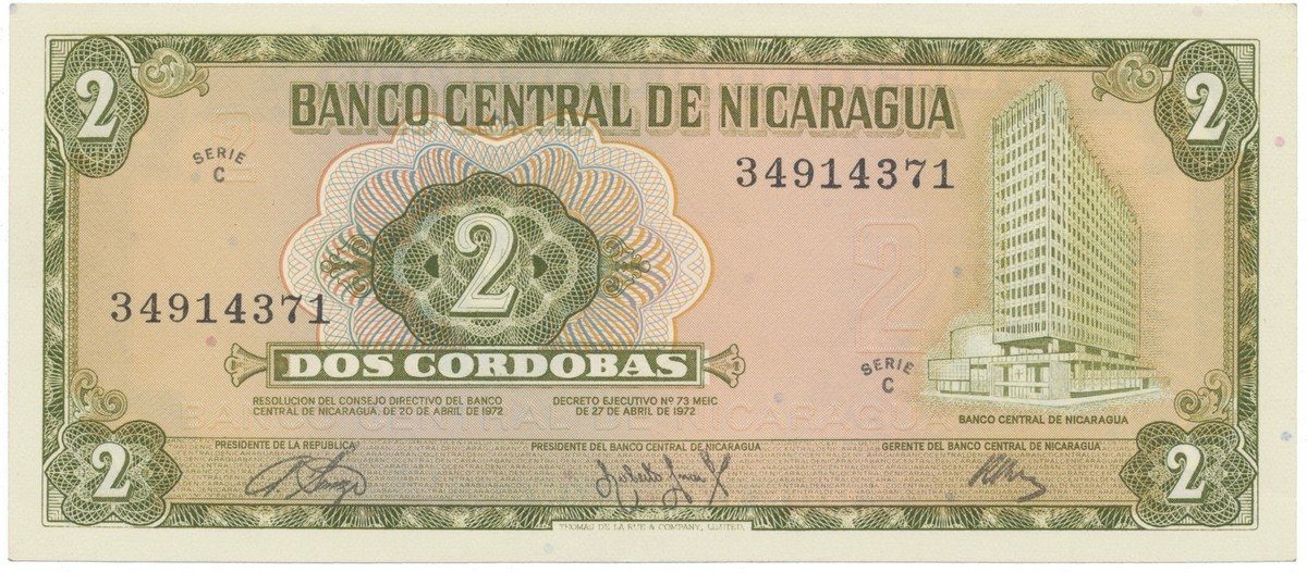 Nikaragua, 2 Cordobas 1972, P.121a