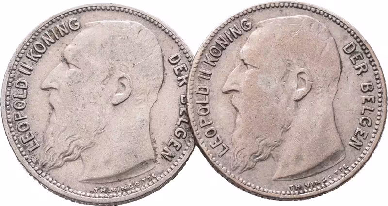 Belgie, 1 Frank 1904, 1909
