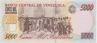 Venezuela, 5000 Bolivares 1994, anulát - MUESTRA, P.75as - fotografie 2
