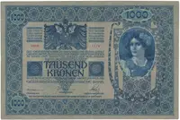 Československo, 1000 Koruna 1902 + kolek 1919, Hej.6 - fotografie 2