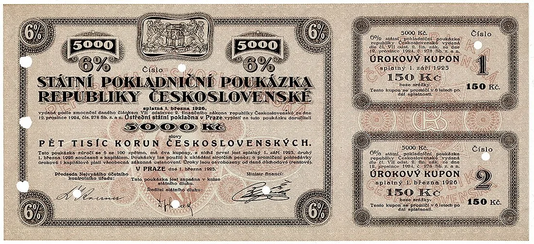 Státní pokladniční poukázky, 1919 - 1939 — 1