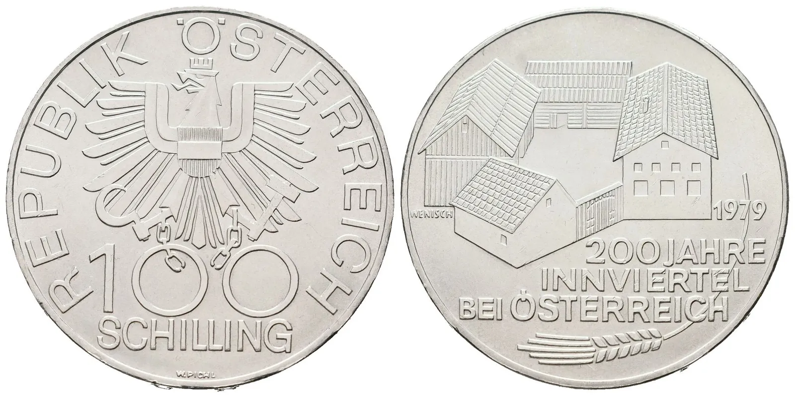 Rakousko, 100 Schilling 1979 - Innviertel
