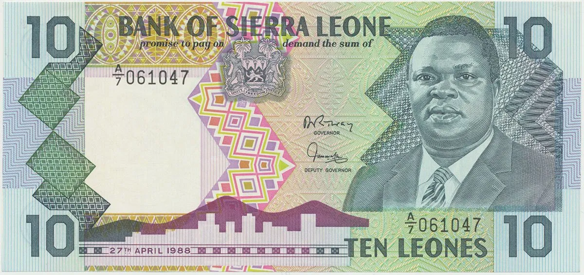 Sierra Leone, 10 Leones 1988, P.15