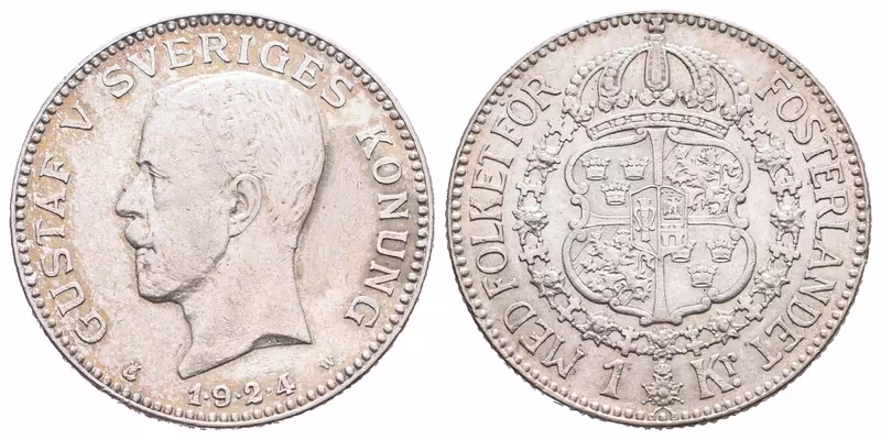 Švédsko, 1 Koruna 1924