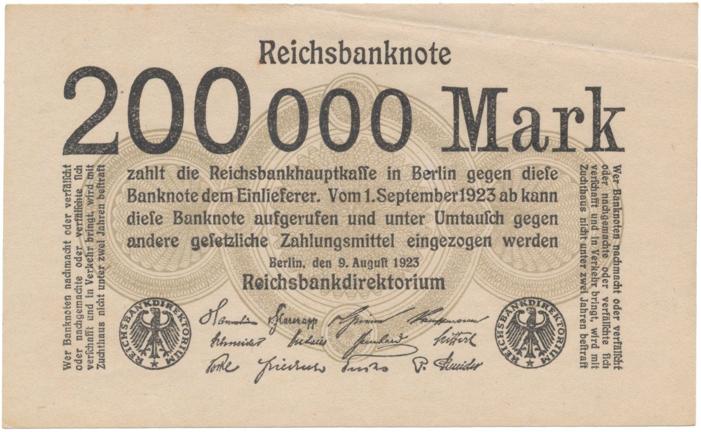 Německo, 200 000 Mark 1923, Ro.99b