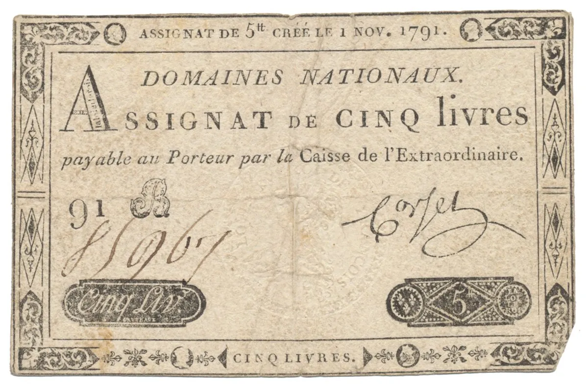 Francie, 5 Livres 1. 11. 1791, P.A50