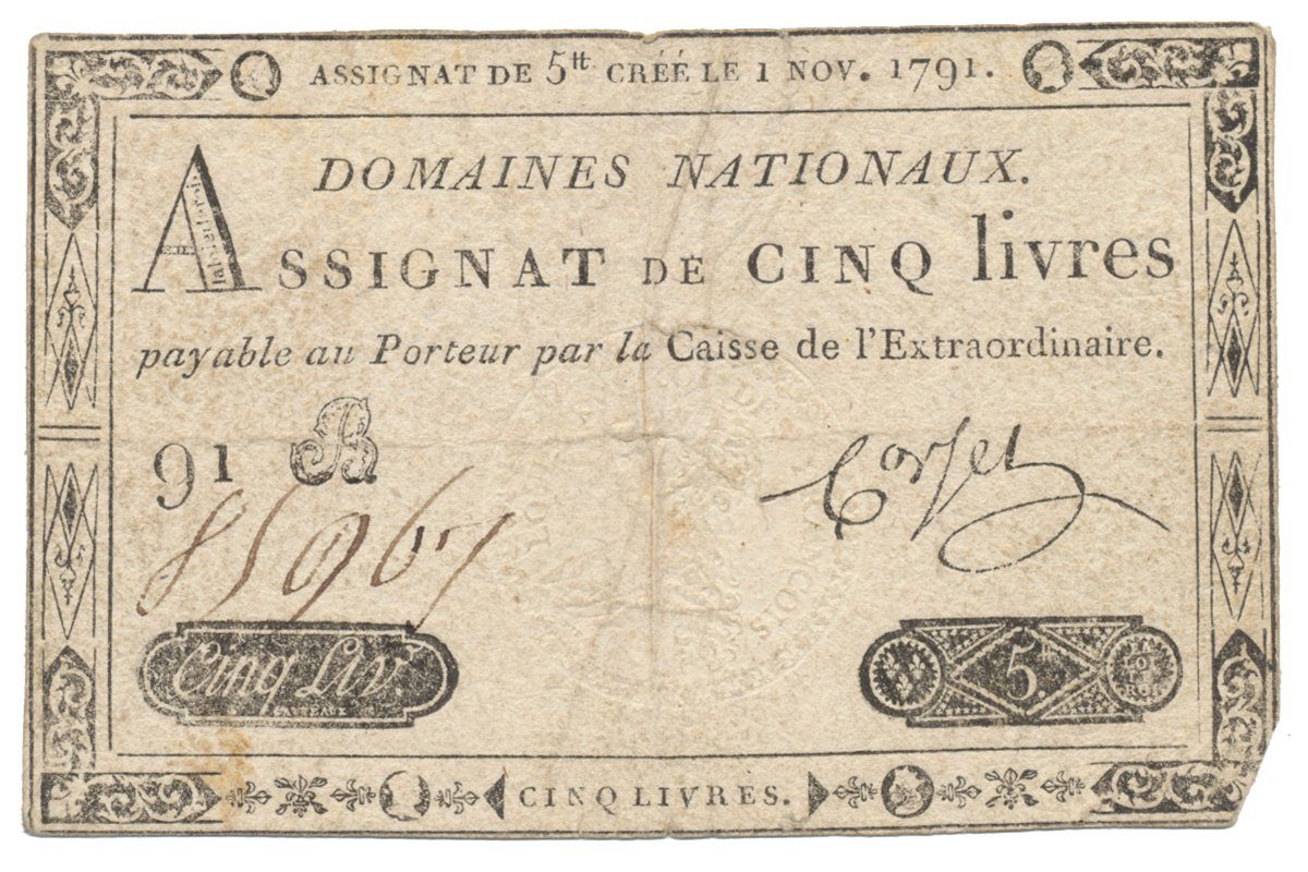 Francie, 5 Livres 1. 11. 1791, P.A50