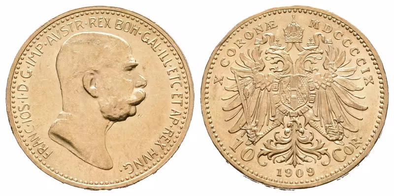 10 Koruna 1909, typ Marschall