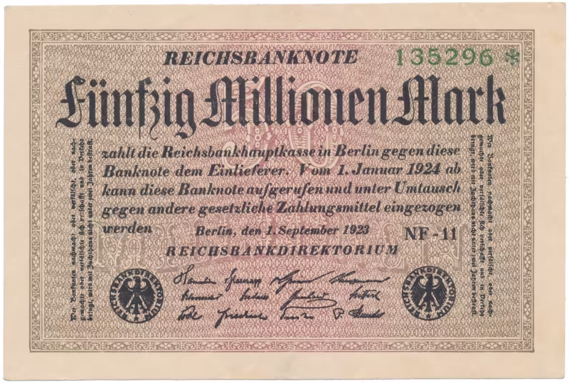 Německo, 50 Millionen Mark 1923, Ro.108l