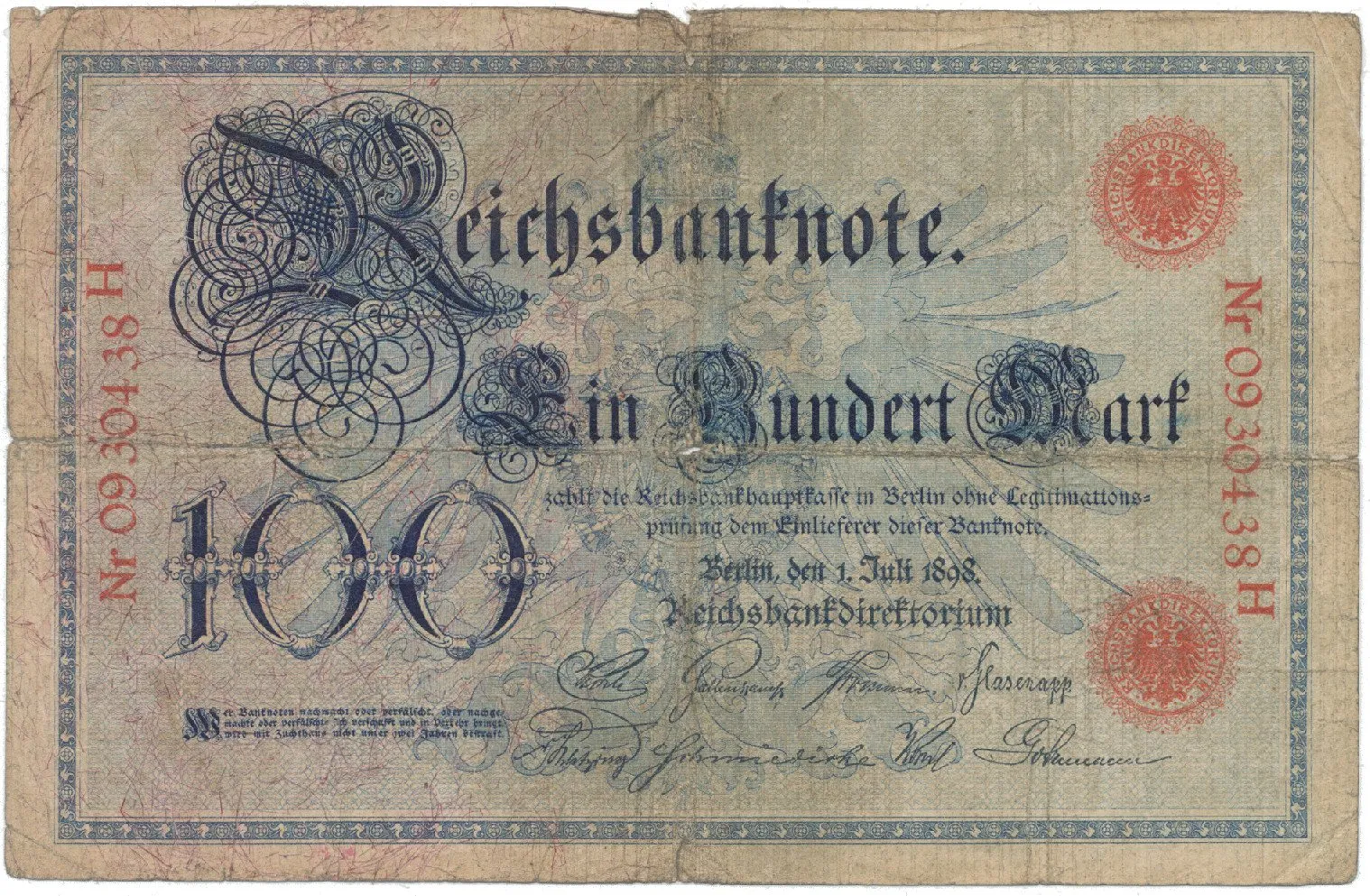 Německo, 100 Mark 1898, Ro.17
