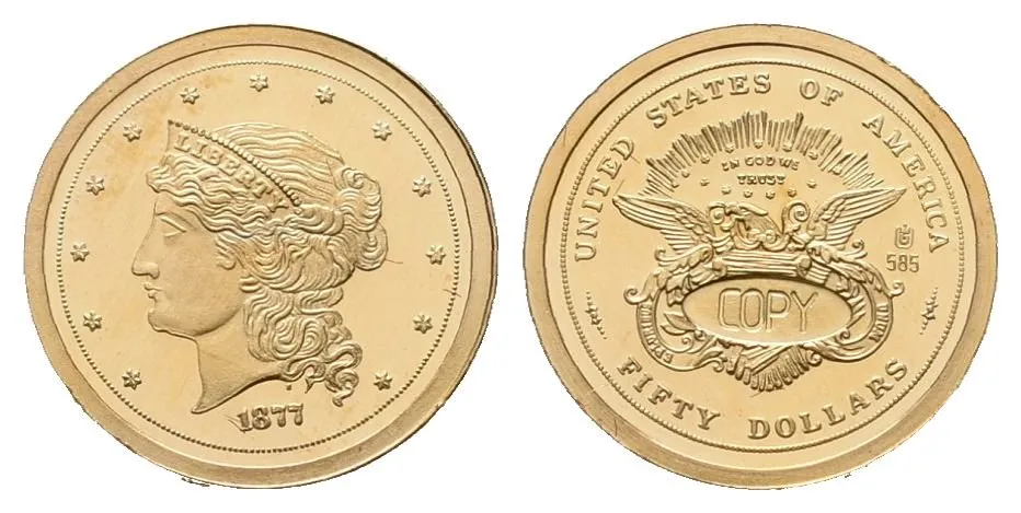 USA, replika 50 Dollars 1877