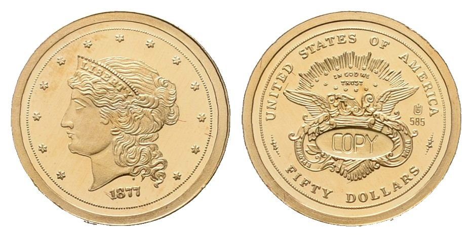 USA, replika 50 Dollars 1877