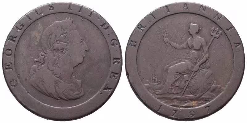Velká Británie, Pence 1797 "Cartwheel"
