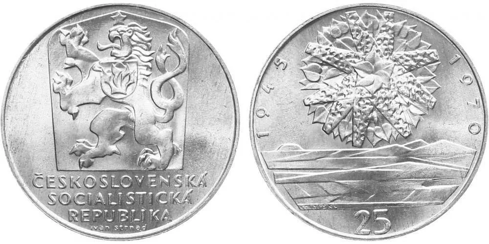25 Kčs 1970 - 25. výročí osvobození Československa