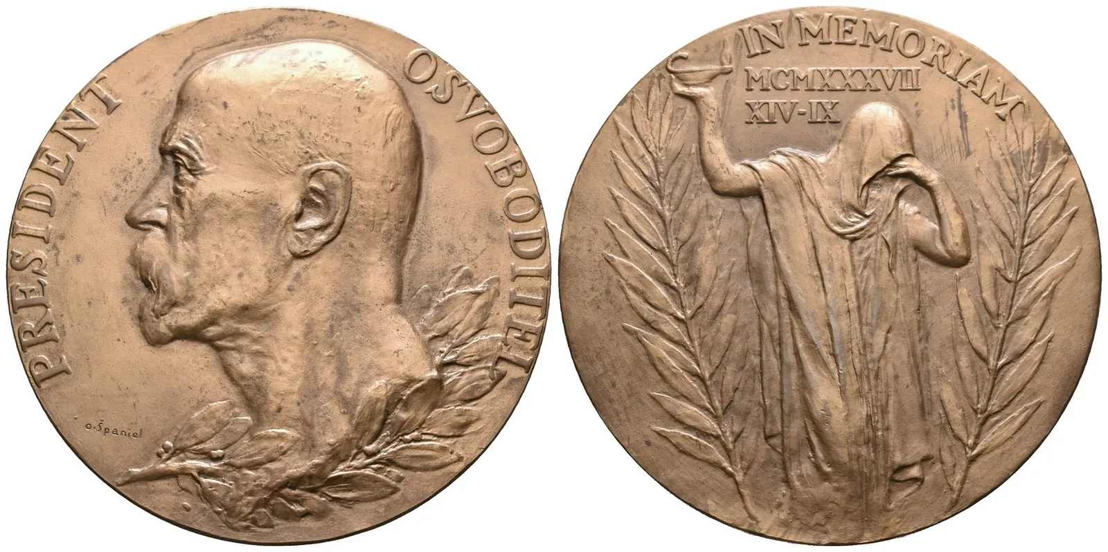 Španiel Otakar -  K úmrtí TGM, 60 mm