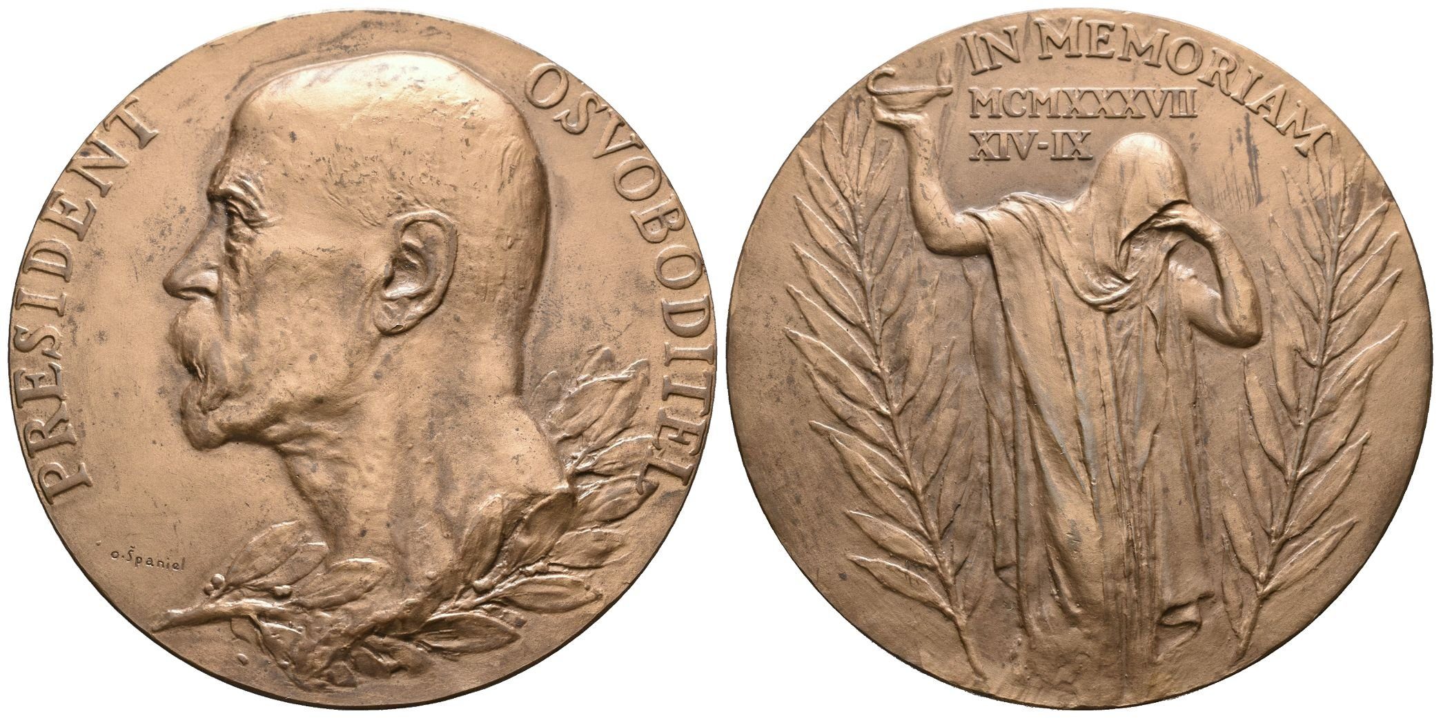 Španiel Otakar -  K úmrtí TGM, 60 mm